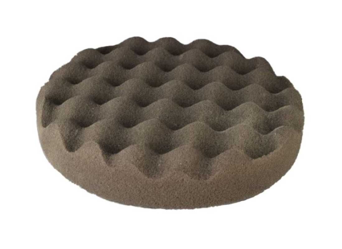 Polierschwamm schwarz, weich, gewaffelt, D. 150 mm, kletthaftend